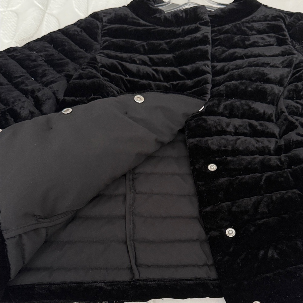 Talbots Black Velvet Puffer Jacket